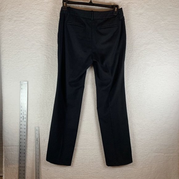 J.CREW Dress Pants Women 8 Black 100% Wool Mid-Rise Classic Formal Straight 8515 - Picture 2 of 8